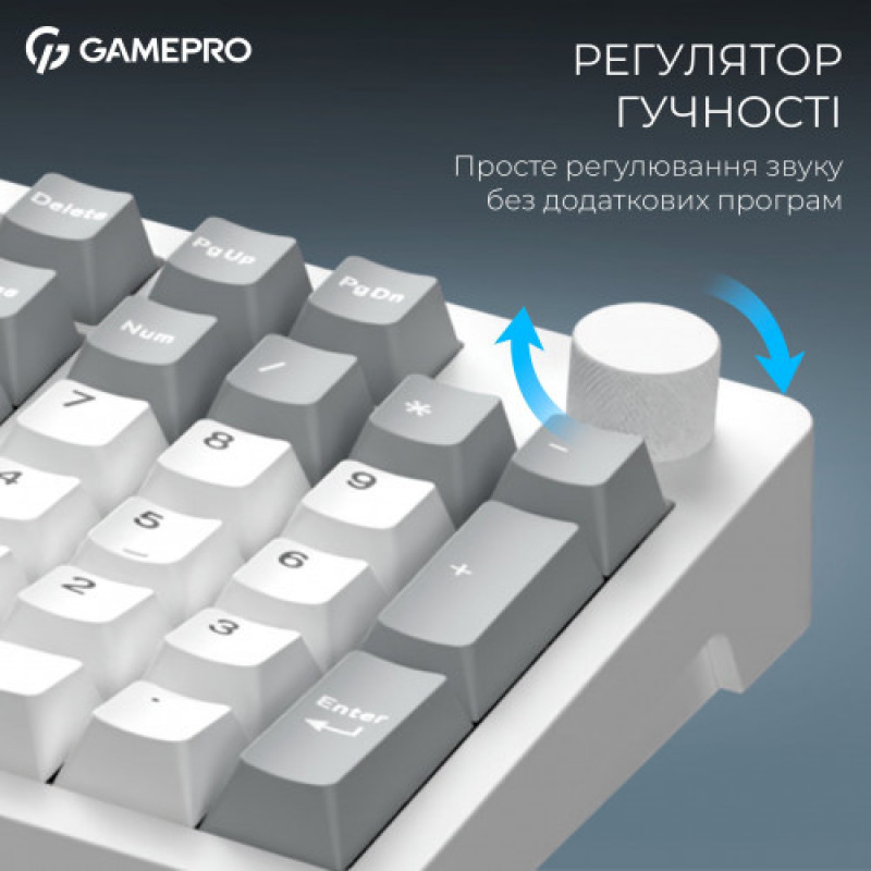 Клавіатура бездротова GamePro Asgard Drakkar Keychron Super Red Switch White (MK305WH)