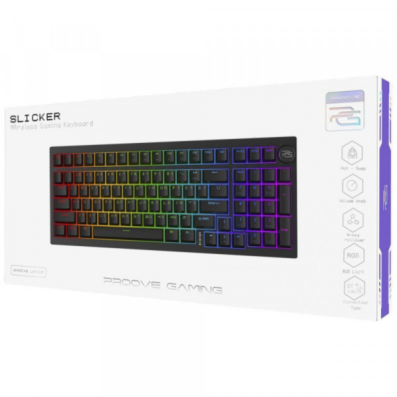 Бездротова клавіатура Proove Gaming Slicker (Ukraine Layout) black
